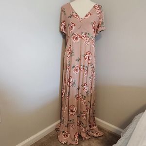 Forever 21 Plus Size Pink Floral Maxi Dress